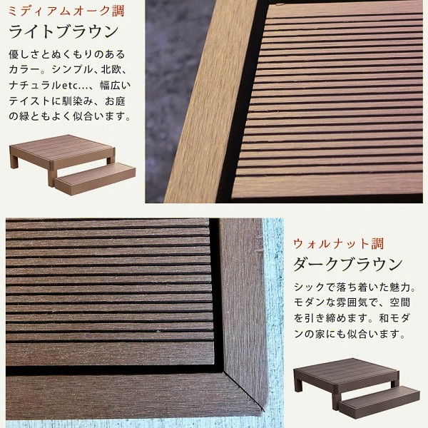 ウッドデッキ ステップ 1セット 人工木ウッドデッキ お庭 ベランダ テラス 玄関ステップ デッキ