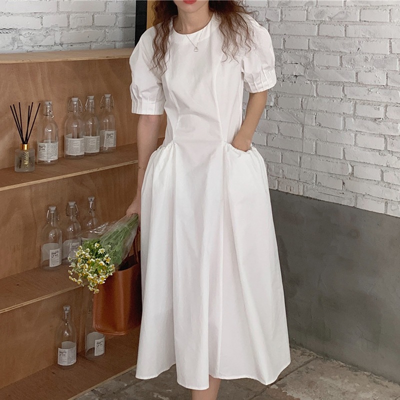 ワンピース 半袖 春 夏 きれいめ カジュアル かわいい ロング aライン Aライン フレア ワンピドレス フレアスカート ロング ロング丈 アンクル丈 7分丈 ミディアム丈 ミドル丈 レギュラー丈