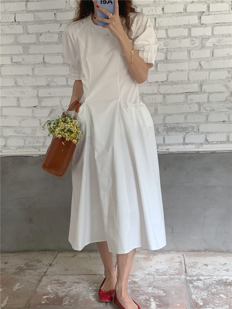 ワンピース 半袖 春 夏 きれいめ カジュアル かわいい ロング aライン Aライン フレア ワンピドレス フレアスカート ロング ロング丈 アンクル丈 7分丈 ミディアム丈 ミドル丈 レギュラー丈