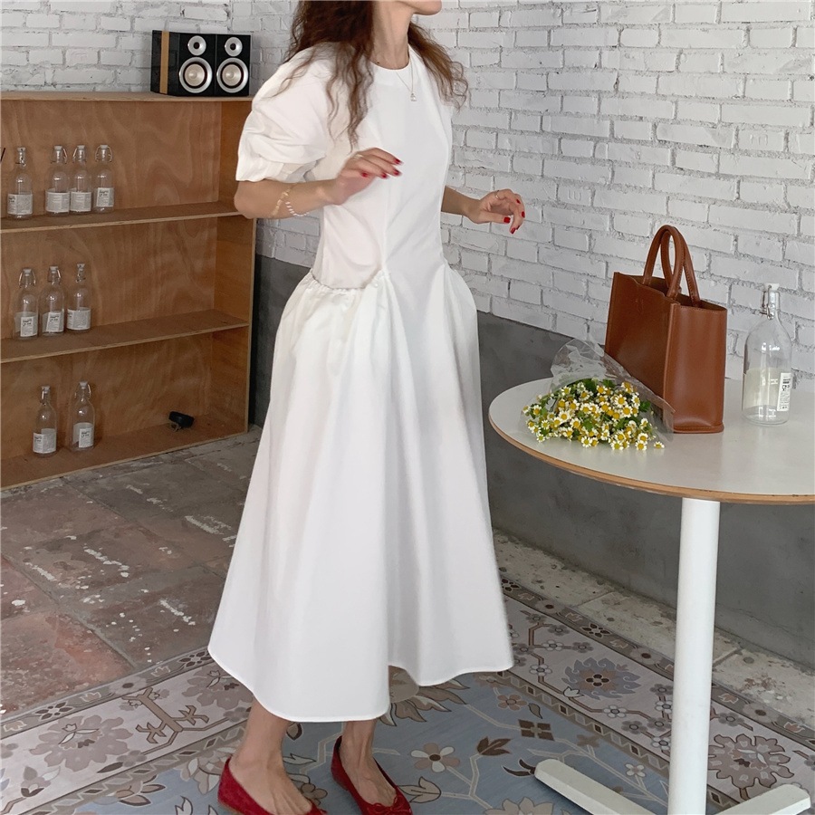 ワンピース 半袖 春 夏 きれいめ カジュアル かわいい ロング aライン Aライン フレア ワンピドレス フレアスカート ロング ロング丈 アンクル丈 7分丈 ミディアム丈 ミドル丈 レギュラー丈