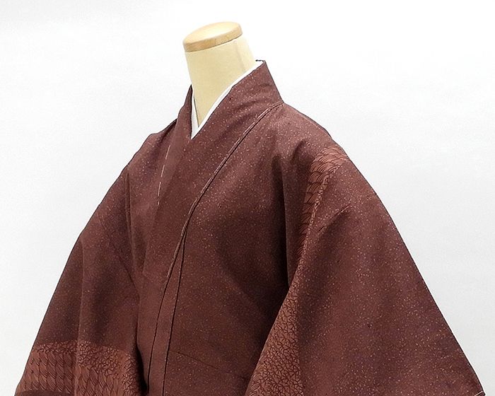 訪問着 未着用美品 正絹 川村久太郎 霰笹幾何模様 身丈160cm 裄丈64.5cm 紬訪問着 未使 訪問着 未着用美品 正絹 川村久太郎 霰笹幾何模様 身丈160cm 裄丈64.5cm 紬訪問着 未使