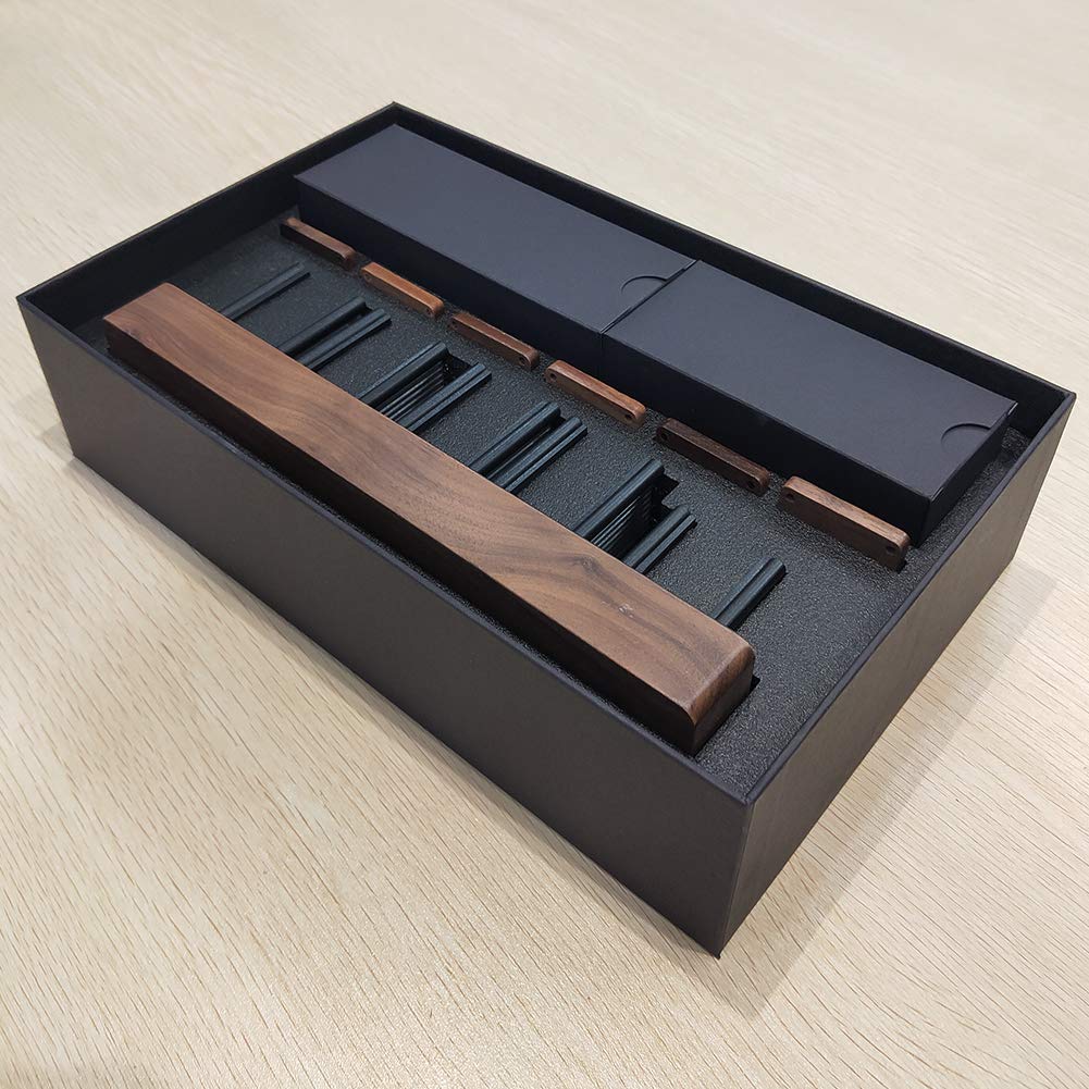 RISEN ニキシー管風置き時計 レトロモダン木製クロック 1600万色 RGBフルカラーLEDデジタル DIY卓上時計インテリア (ブラックウォールナット)