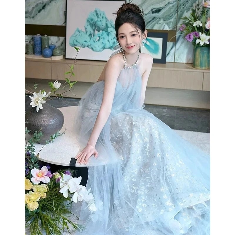 【急速出荷!】モーニンブライトウェディングドレススーパーブルーアウティングベール花嫁結婚式イブニングドレス女性用