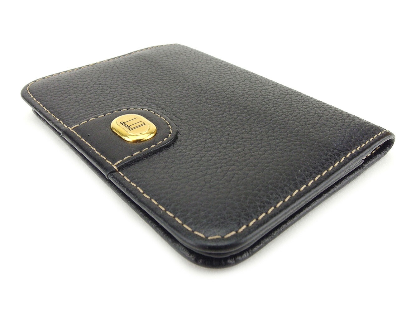 カードケース 名刺入れ ロゴプレート ブラック ゴールド 中古