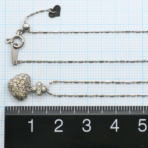 K18 18金 WG ネックレス ブラウンダイヤ 0.50 ダイヤ 0.03 ジュエリー 中古 K18 18金 WG ネックレス ブラウンダイヤ 0.50 ダイヤ 0.03 ジュエリー 中古