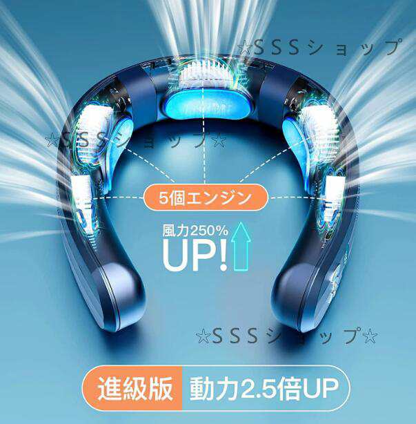 ネッククーラー 3つ冷却プレート 首掛け扇風機 半導体冷却 6000mAh大容量 四風道送風 冷房/暖房 ネックヒーター LED付き 急速充電
