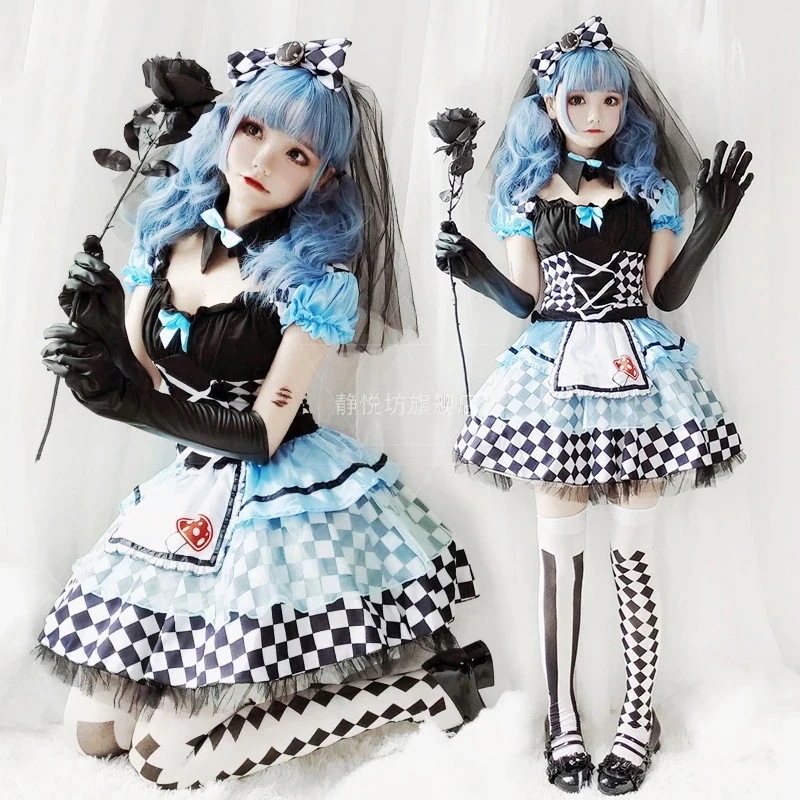 ハロウィン 衣装 大人 アリス メイド人 吸血鬼 ピエロ服装 ロリー lolita プリンセスワンピース
