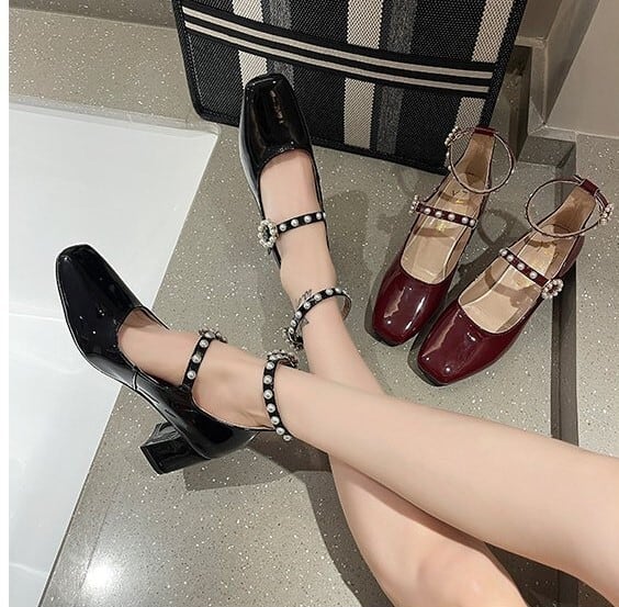 レディース ハイヒール ストラップ シューズ ヒール 5.5cmヒール チャンキーヒール 太ヒール ストラップ PU ビジュー パール フォーマル かっこいい カジュアル 大人 流行り 上品 きれいめ レディース ハイヒール ストラップ シューズ ヒール 5.5cmヒール チャンキーヒール 太ヒール ストラップ PU ビジュー パール フォーマル かっこいい カジュアル 大人 流行り 上品 きれいめ