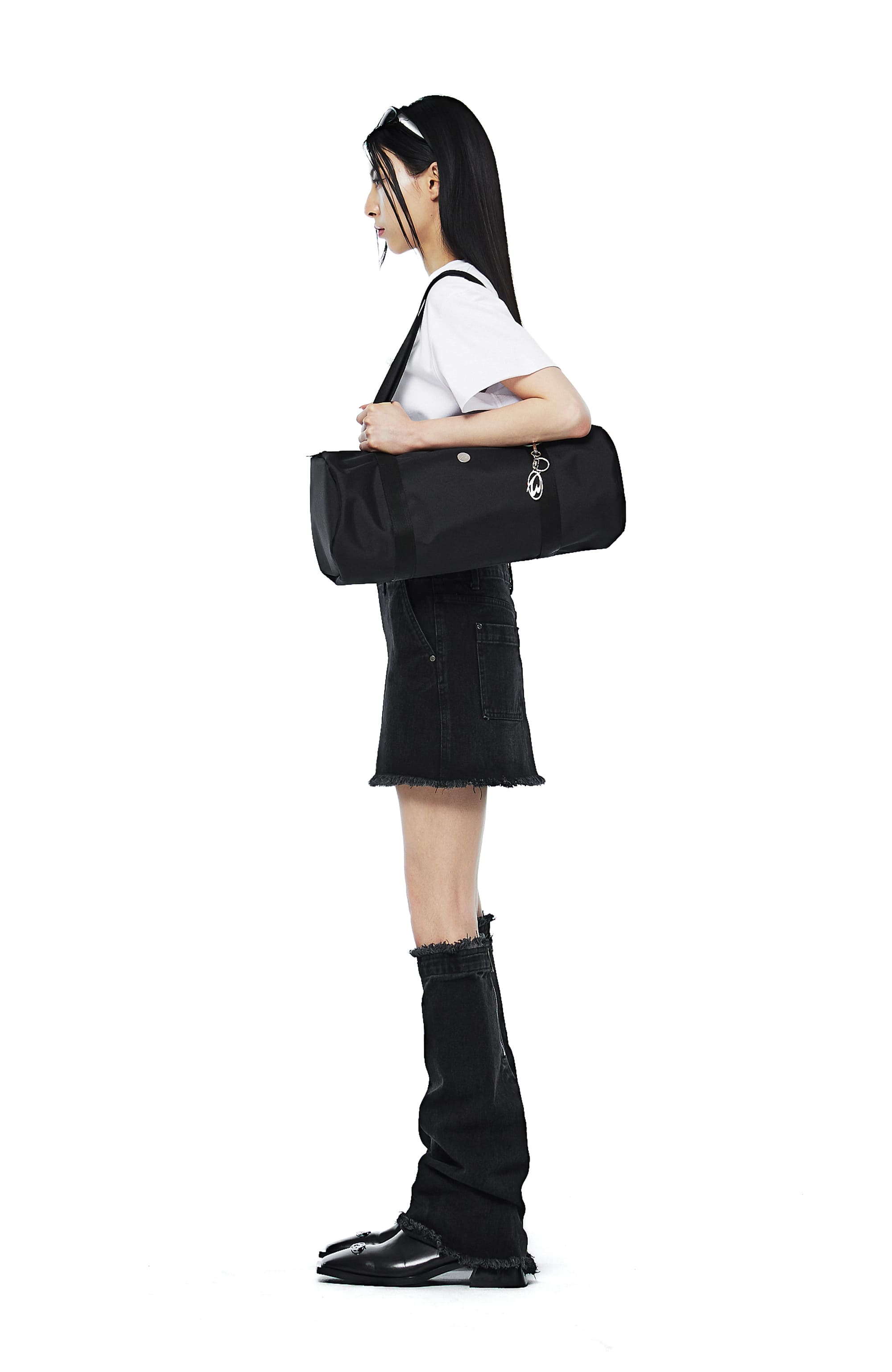 MORE THAN BLACK] CUT OFF DENIM LEG WARMER その他 靴下