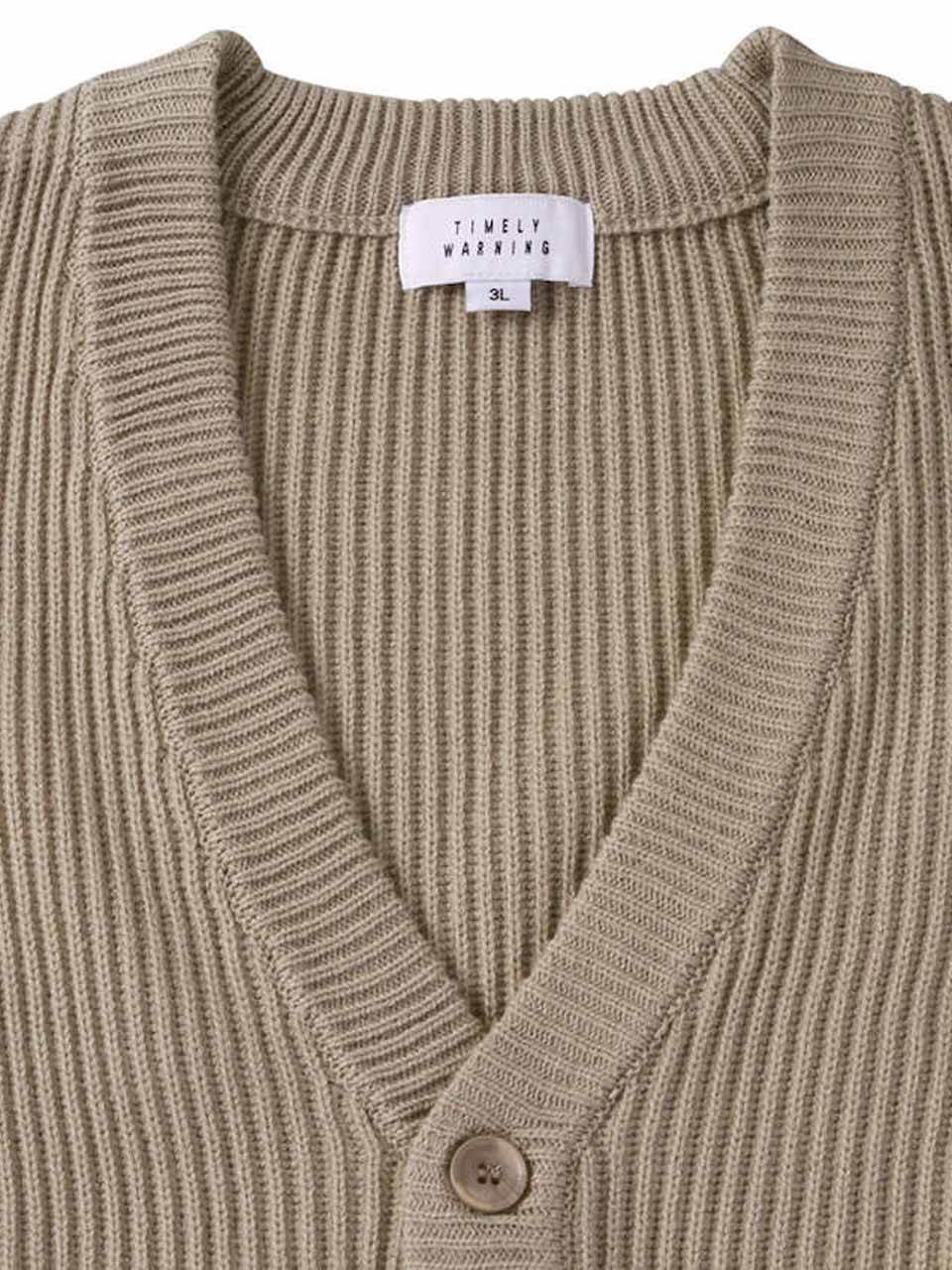 カーディガン 大きいサイズ メンズ アクリルニット リブ編み ストレッチ 大人 畦編み Vネック C051025-06