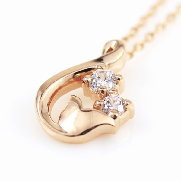 Tirr Lirr ティルリル レディース　シルバー キュービック ジルコニア ネックレス TNS-108 アクセサリー　ペンダント　ピンクゴールド カラー　芸能人　着用　雑誌　掲載