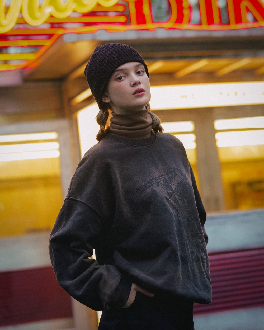 RUN PICTURE DYEING SWEATSHIRT MJMT7683 RUN PICTURE DYEING SWEATSHIRT MJMT7683