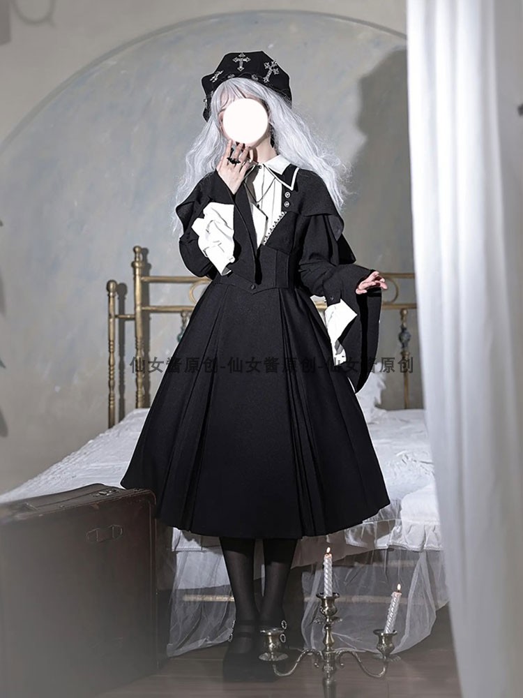 クロスプレイドロリータ 修道女風 サブカル ホスピタル ダークスタイル ゴシック ハロウィン ロリータ ドレス 000222 クロスプレイドロリータ 修道女風 サブカル ホスピタル ダークスタイル ゴシック ハロウィン ロリータ ドレス 000222