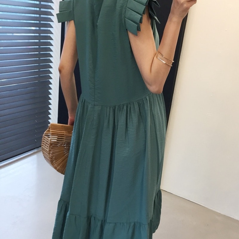 2色 ワンピース ノースリーブ 夏 きれいめ カジュアル かわいい ロング aライン Aライン フレア ティアード ロング ロング丈 アンクル丈 7分丈 ミディアム丈 ミドル丈 レギュラー丈 フリル袖 2色 ワンピース ノースリーブ 夏 きれいめ カジュアル かわいい ロング aライン Aライン フレア ティアード ロング ロング丈 アンクル丈 7分丈 ミディアム丈 ミドル丈 レギュラー丈 フリル袖