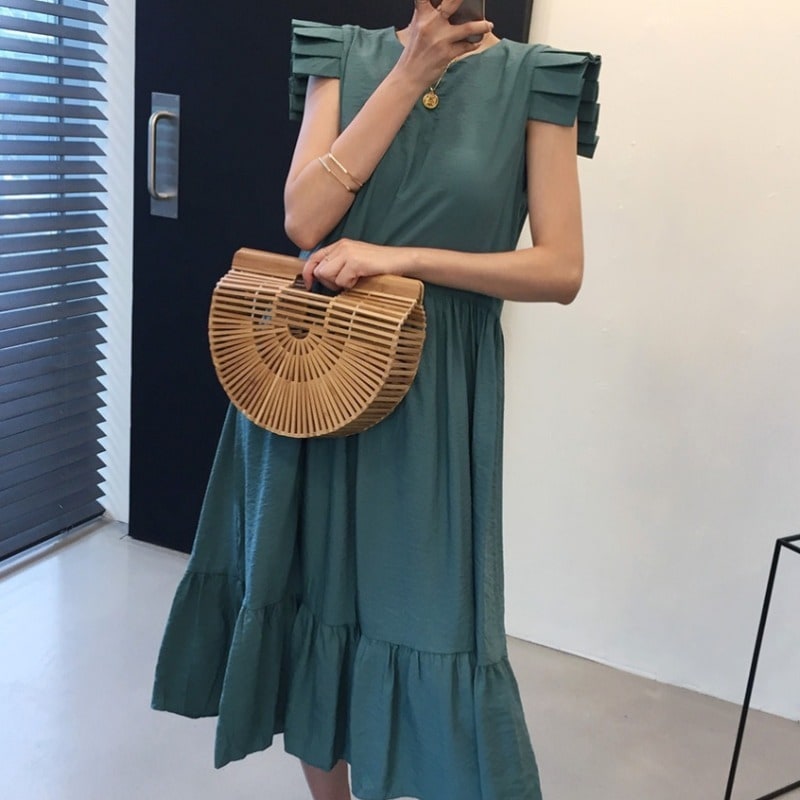 2色 ワンピース ノースリーブ 夏 きれいめ カジュアル かわいい ロング aライン Aライン フレア ティアード ロング ロング丈 アンクル丈 7分丈 ミディアム丈 ミドル丈 レギュラー丈 フリル袖 2色 ワンピース ノースリーブ 夏 きれいめ カジュアル かわいい ロング aライン Aライン フレア ティアード ロング ロング丈 アンクル丈 7分丈 ミディアム丈 ミドル丈 レギュラー丈 フリル袖