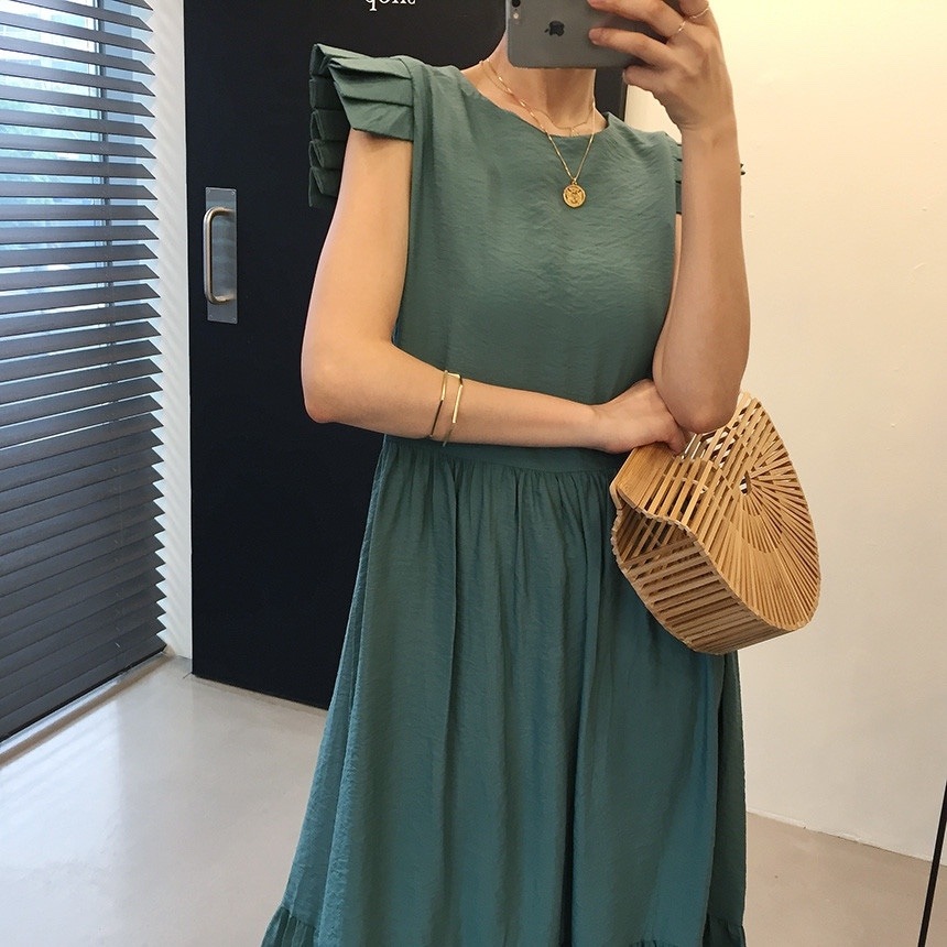 2色 ワンピース ノースリーブ 夏 きれいめ カジュアル かわいい ロング aライン Aライン フレア ティアード ロング ロング丈 アンクル丈 7分丈 ミディアム丈 ミドル丈 レギュラー丈 フリル袖 2色 ワンピース ノースリーブ 夏 きれいめ カジュアル かわいい ロング aライン Aライン フレア ティアード ロング ロング丈 アンクル丈 7分丈 ミディアム丈 ミドル丈 レギュラー丈 フリル袖