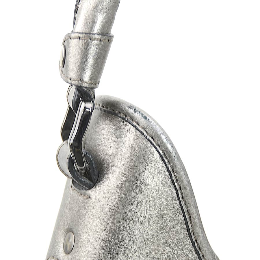 バーバリー BURBERRY ショルダーバッグ レザー/キャンバス メタリックグレー/ベージュ レディース e59932a