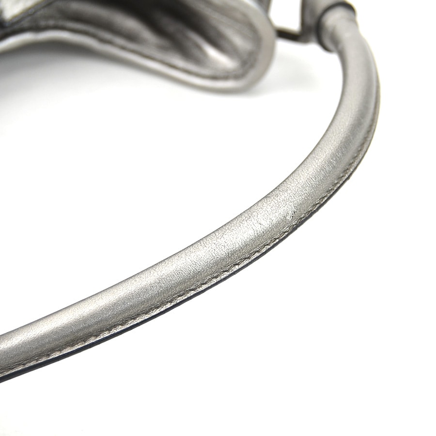 バーバリー BURBERRY ショルダーバッグ レザー/キャンバス メタリックグレー/ベージュ レディース e59932a