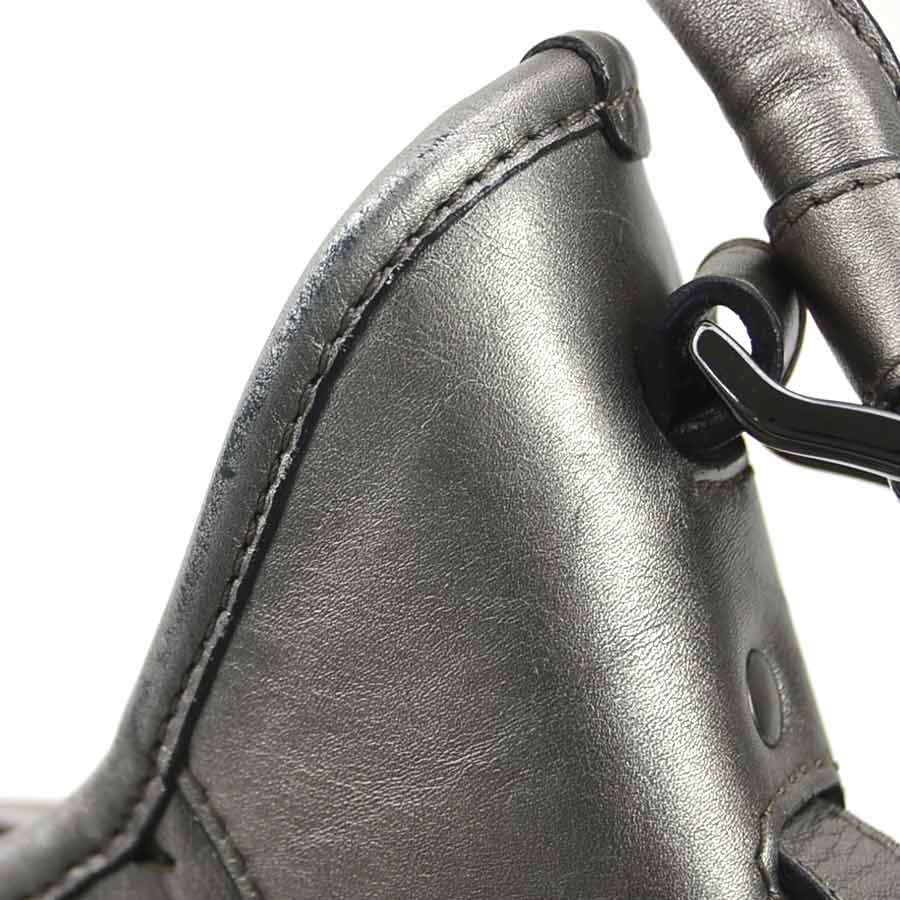 バーバリー BURBERRY ショルダーバッグ レザー/キャンバス メタリックグレー/ベージュ レディース e59932a