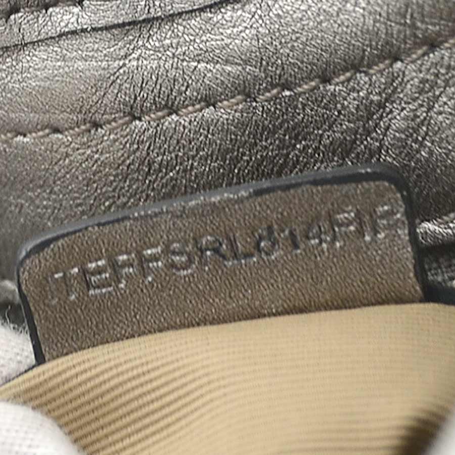 バーバリー BURBERRY ショルダーバッグ レザー/キャンバス メタリックグレー/ベージュ レディース e59932a