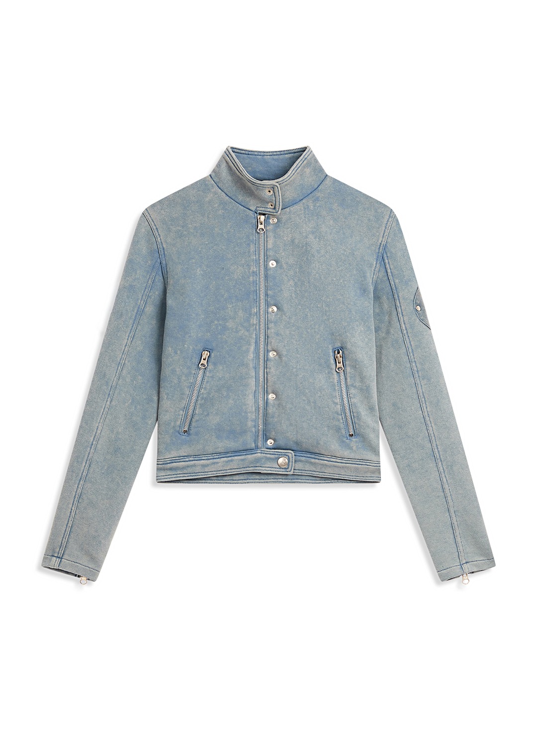 ジャケット OPEN YY_TheOpen Product JERSEY BIKER JACKET (NAVY) OPEN Yy】 JERSEY BIKER JACKET : BLUE ジャンパー・ブルゾン