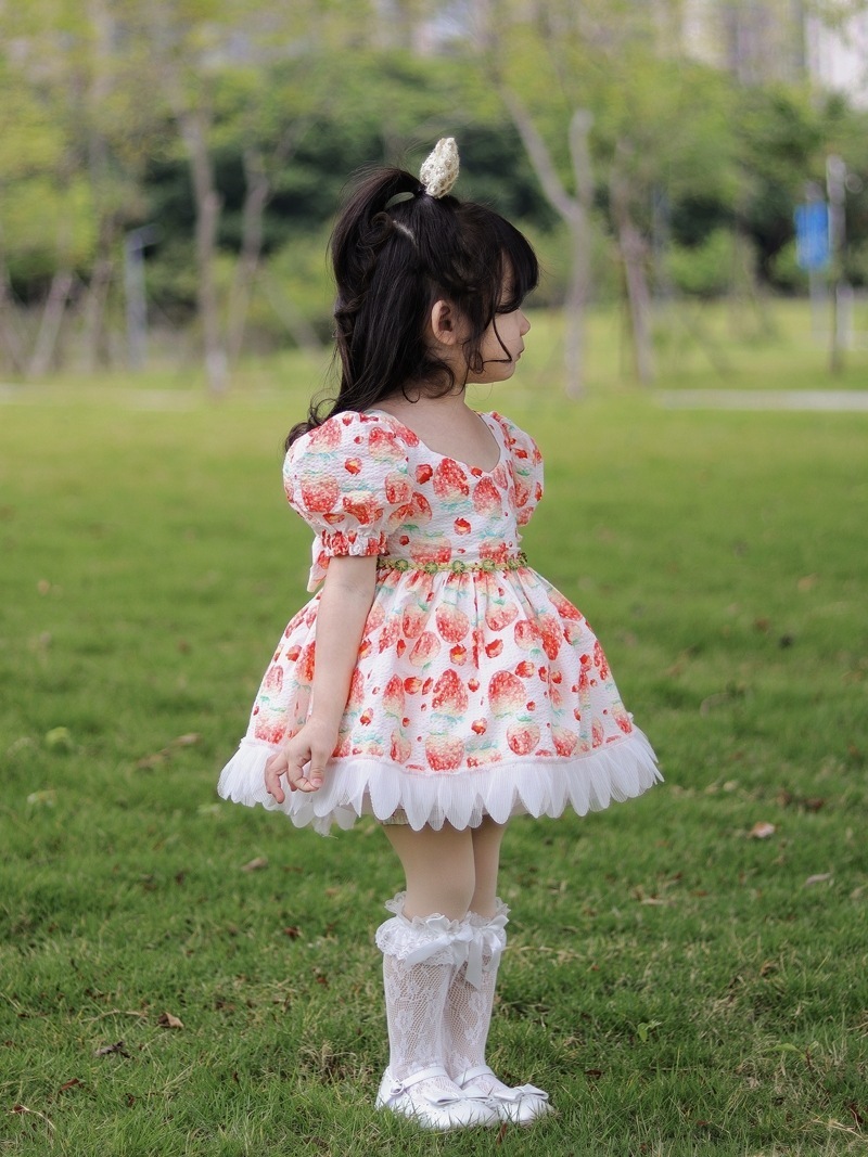 夏用花柄ワンピース軽くて薄手で可愛いストロベリープリンセスドレス女性用 夏用花柄ワンピース軽くて薄手で可愛いストロベリープリンセスドレス女性用