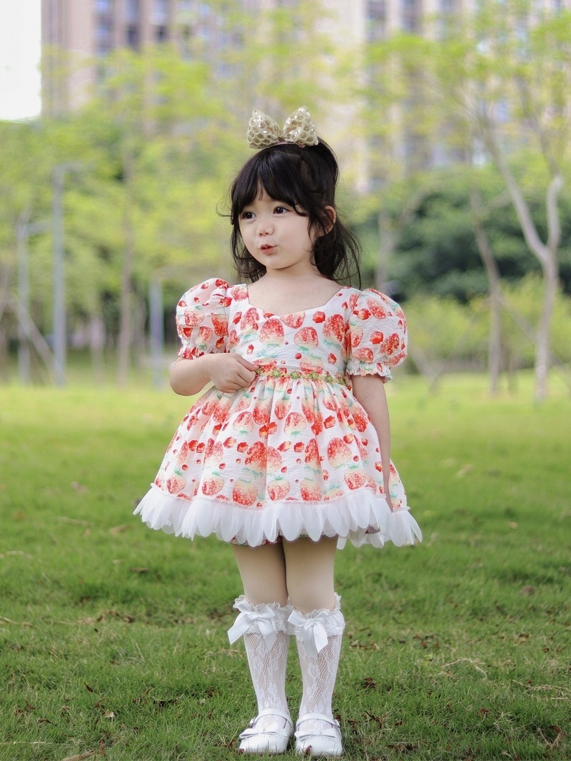 夏用花柄ワンピース軽くて薄手で可愛いストロベリープリンセスドレス女性用 夏用花柄ワンピース軽くて薄手で可愛いストロベリープリンセスドレス女性用