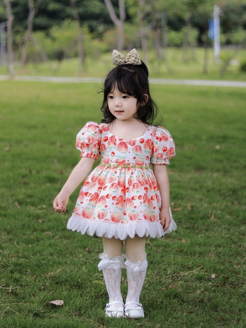 夏用花柄ワンピース軽くて薄手で可愛いストロベリープリンセスドレス女性用 夏用花柄ワンピース軽くて薄手で可愛いストロベリープリンセスドレス女性用