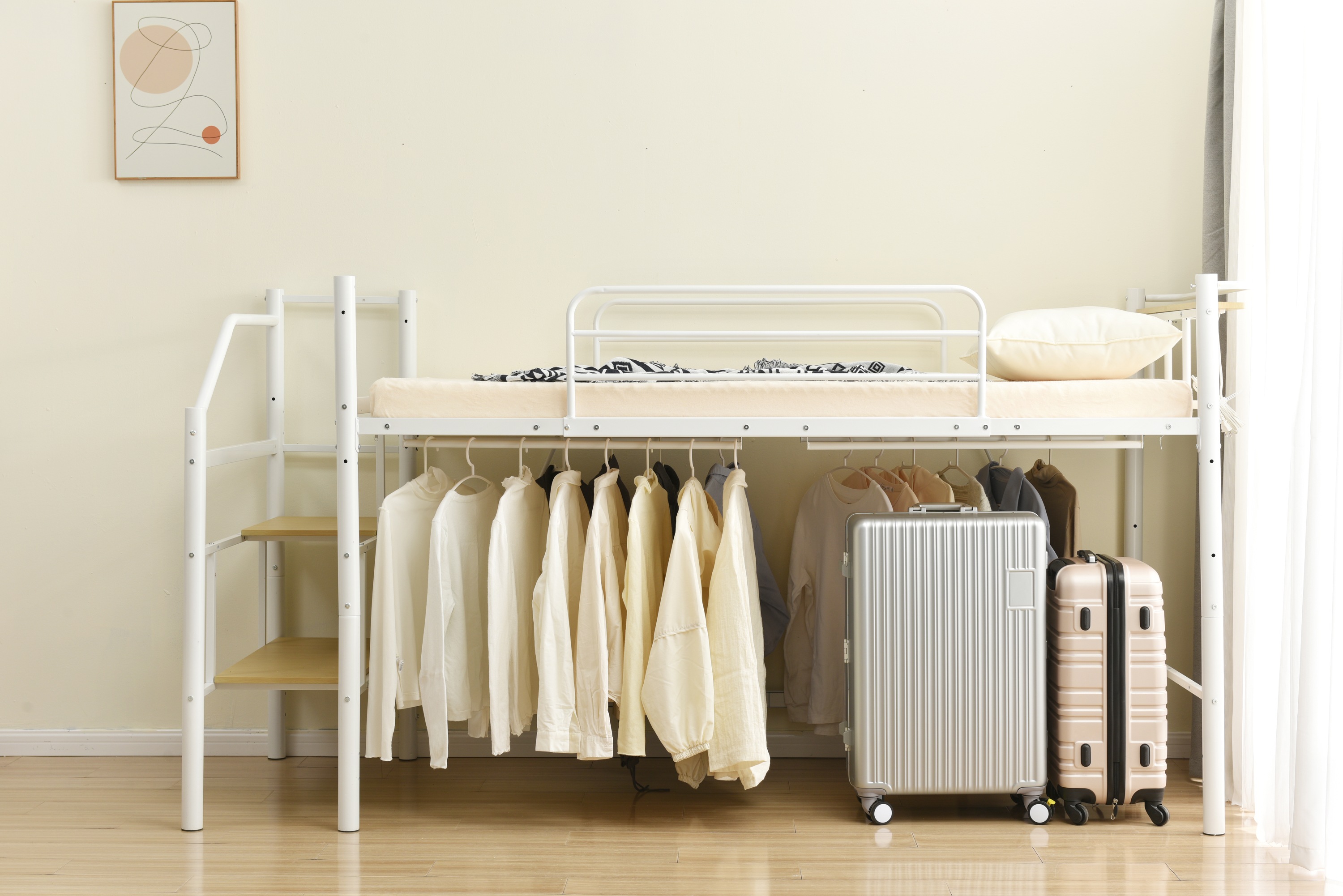 【パイプ床板・Sシングル】ロフトベッド パイプベッド シングル 耐荷重150kg 高さ130cm システムベッド ロータイプ 棚 収納 北欧風 大人 一人暮らし ハンガーポール4本付属 送料無料 ス 【パイプ床板・Sシングル】ロフトベッド パイプベッド シングル 耐荷重150kg 高さ130cm システムベッド ロータイプ 棚 収納 北欧風 大人 一人暮らし ハンガーポール4本付属 送料無料 ス