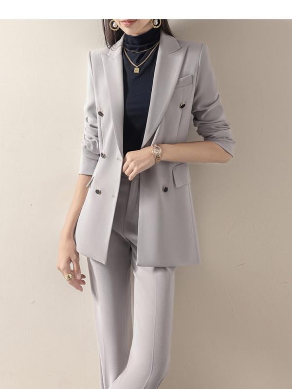 レディース スーツ スタイリッシュ スーツ ジャケット パンツ フォーマル 面接 OL スリム 職場 秋 エグゼクティブ グレー 上品 レディース スーツ スタイリッシュ スーツ ジャケット パンツ フォーマル 面接 OL スリム 職場 秋 エグゼクティブ グレー 上品
