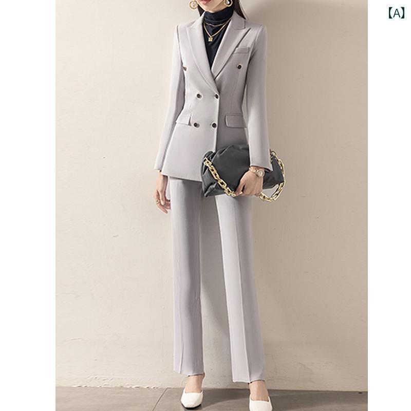 レディース スーツ スタイリッシュ スーツ ジャケット パンツ フォーマル 面接 OL スリム 職場 秋 エグゼクティブ グレー 上品 レディース スーツ スタイリッシュ スーツ ジャケット パンツ フォーマル 面接 OL スリム 職場 秋 エグゼクティブ グレー 上品