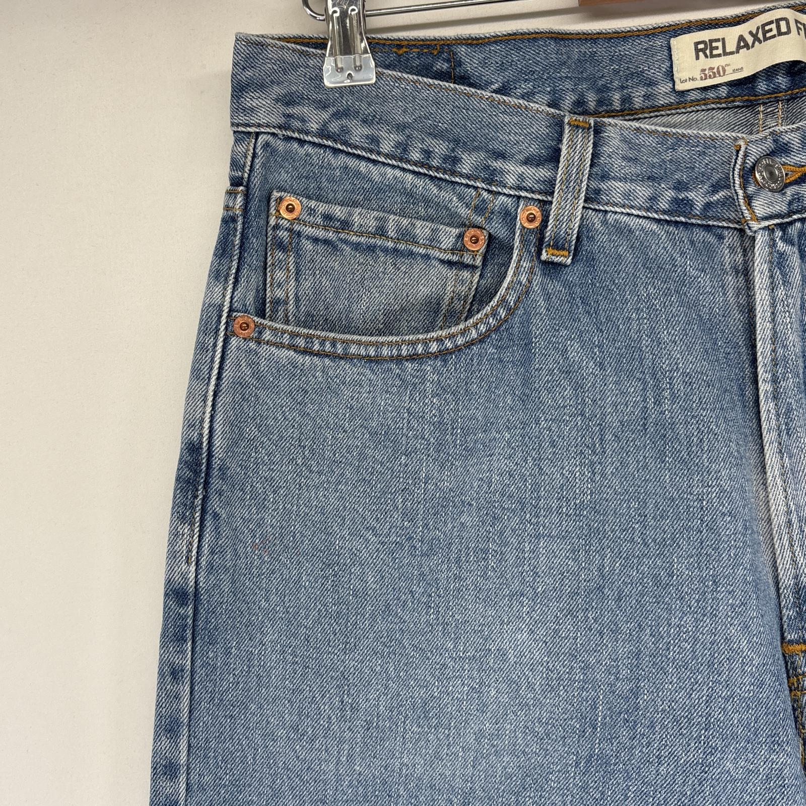 古着 デニムパンツ 550 テーパード ジーンズ ジーパン 5ポケット 長ズボン ジップ w36 L30 ブルー メンズ 古着 デニムパンツ 550 テーパード ジーンズ ジーパン 5ポケット 長ズボン ジップ w36 L30 ブルー メンズ