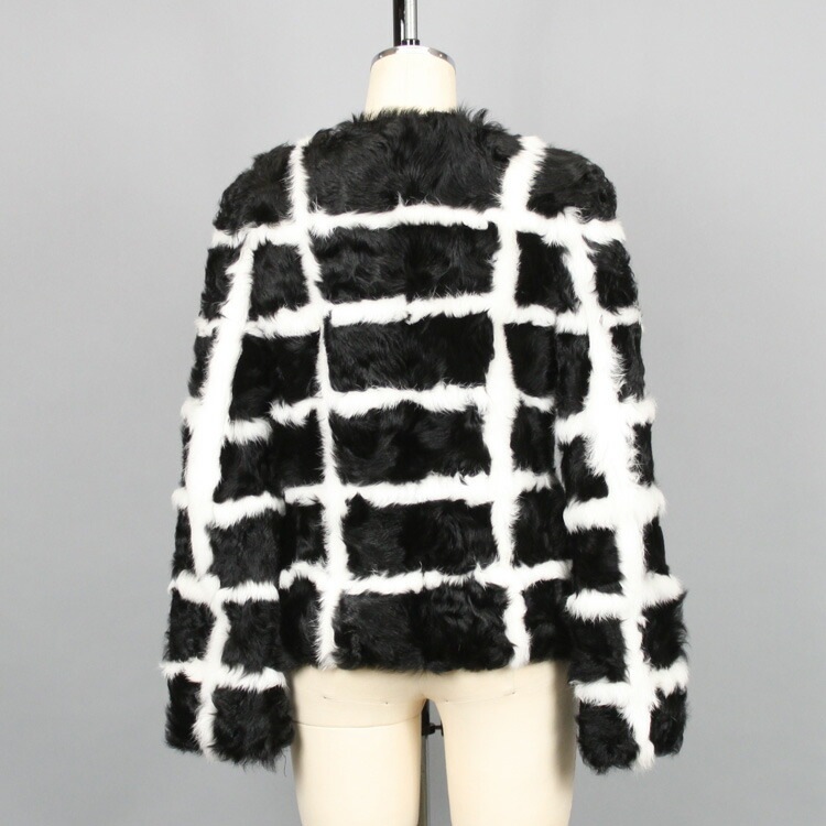 カルガンラム ファー ジャケット 格子 ノーカラー 送料無料 レディース ギフト プレゼント カルガンラム ファー ジャケット 格子 ノーカラー 送料無料 レディース ギフト プレゼント