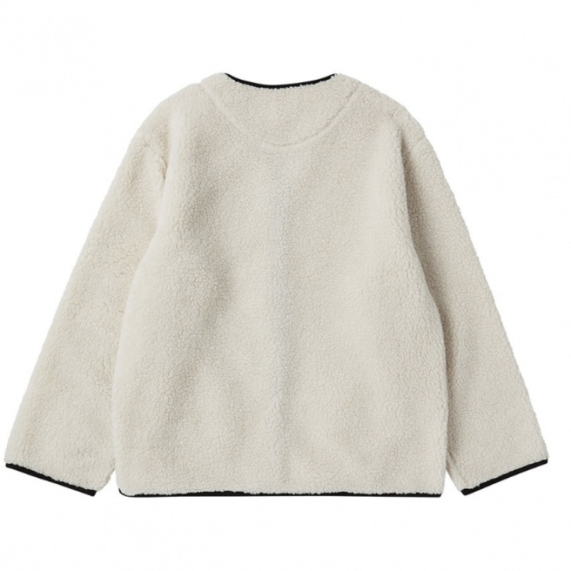 ビヨンドクローゼットニューパリジャンエコパープルフリースジップアップジャンパーアイボリー