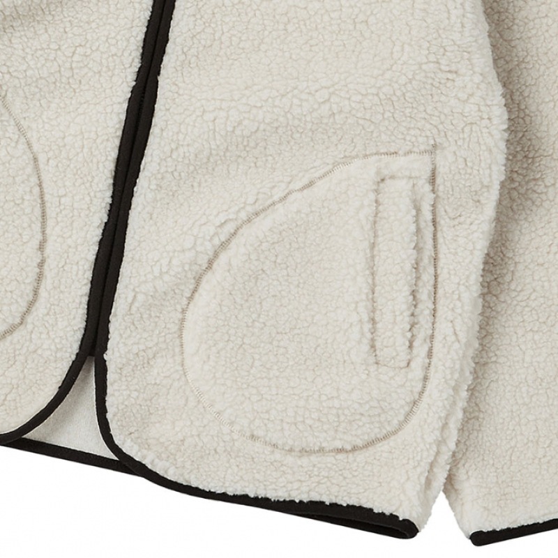 ビヨンドクローゼットニューパリジャンエコパープルフリースジップアップジャンパーアイボリー