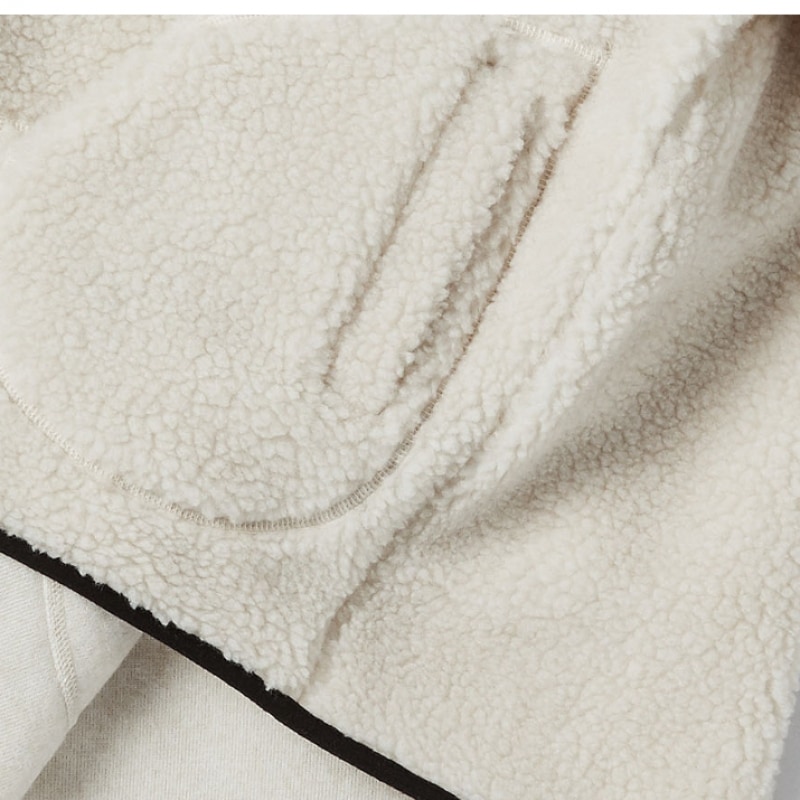 ビヨンドクローゼットニューパリジャンエコパープルフリースジップアップジャンパーアイボリー