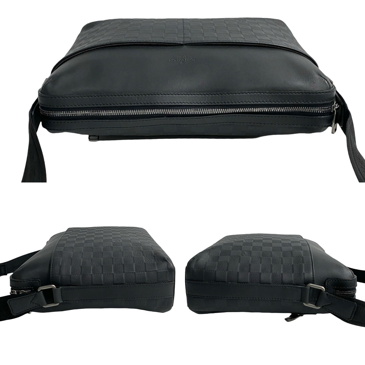 カリプソ MM ダミエ アンフィニショルダーバッグ レザー ブラック 506-7 カリプソ MM ダミエ アンフィニショルダーバッグ レザー ブラック 506-7