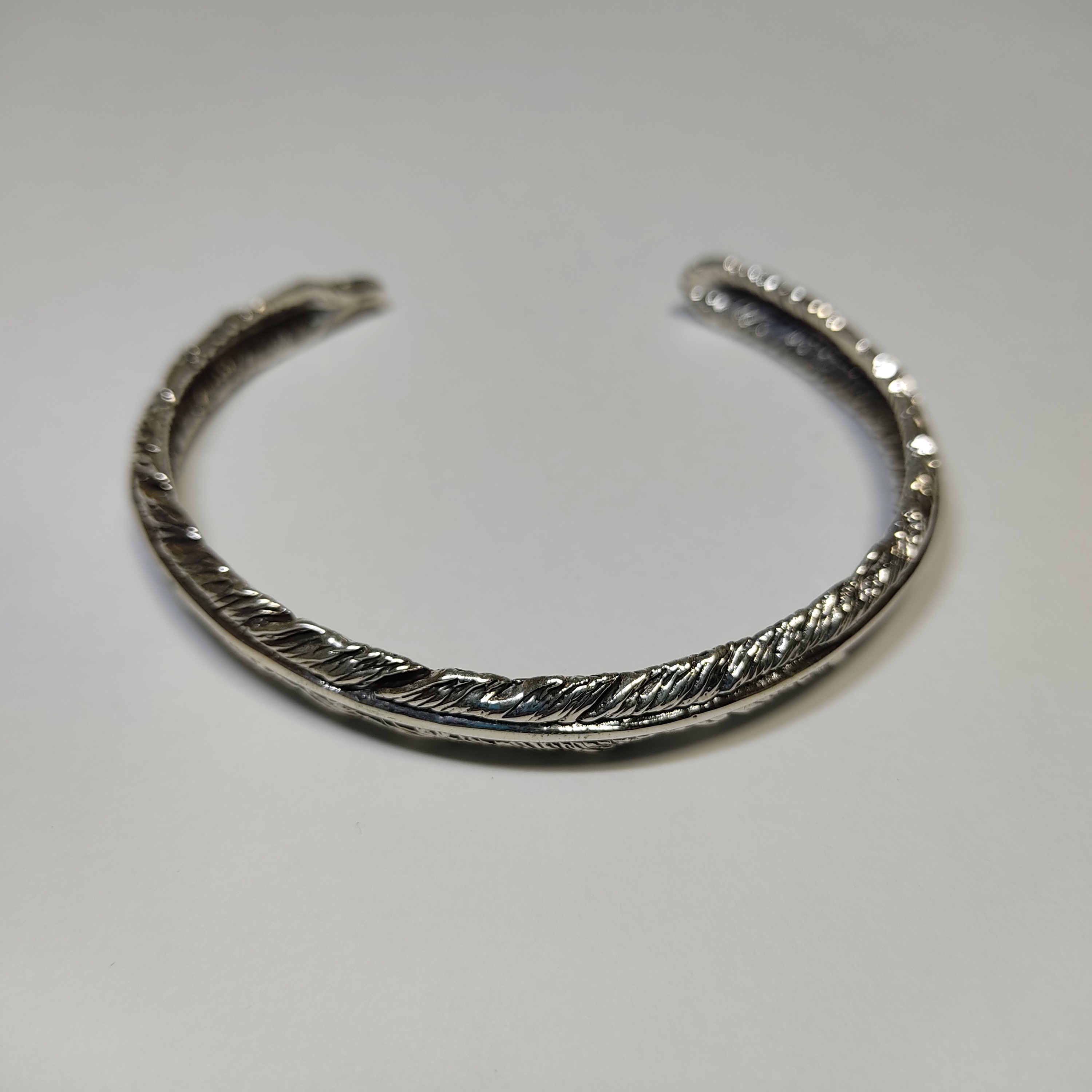 フェザーブレスレット　SV925　シルバー シルバー925 フェザーバングル SILVER925 Feather Bangle -シルバー925