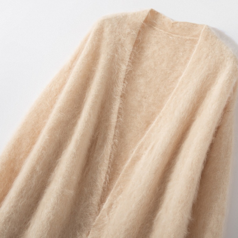 気質通勤長金100純カシミヤ無ボタンパイルカーディガン快適保温vネック長袖外着潮 気質通勤長金100純カシミヤ無ボタンパイルカーディガン快適保温vネック長袖外着潮