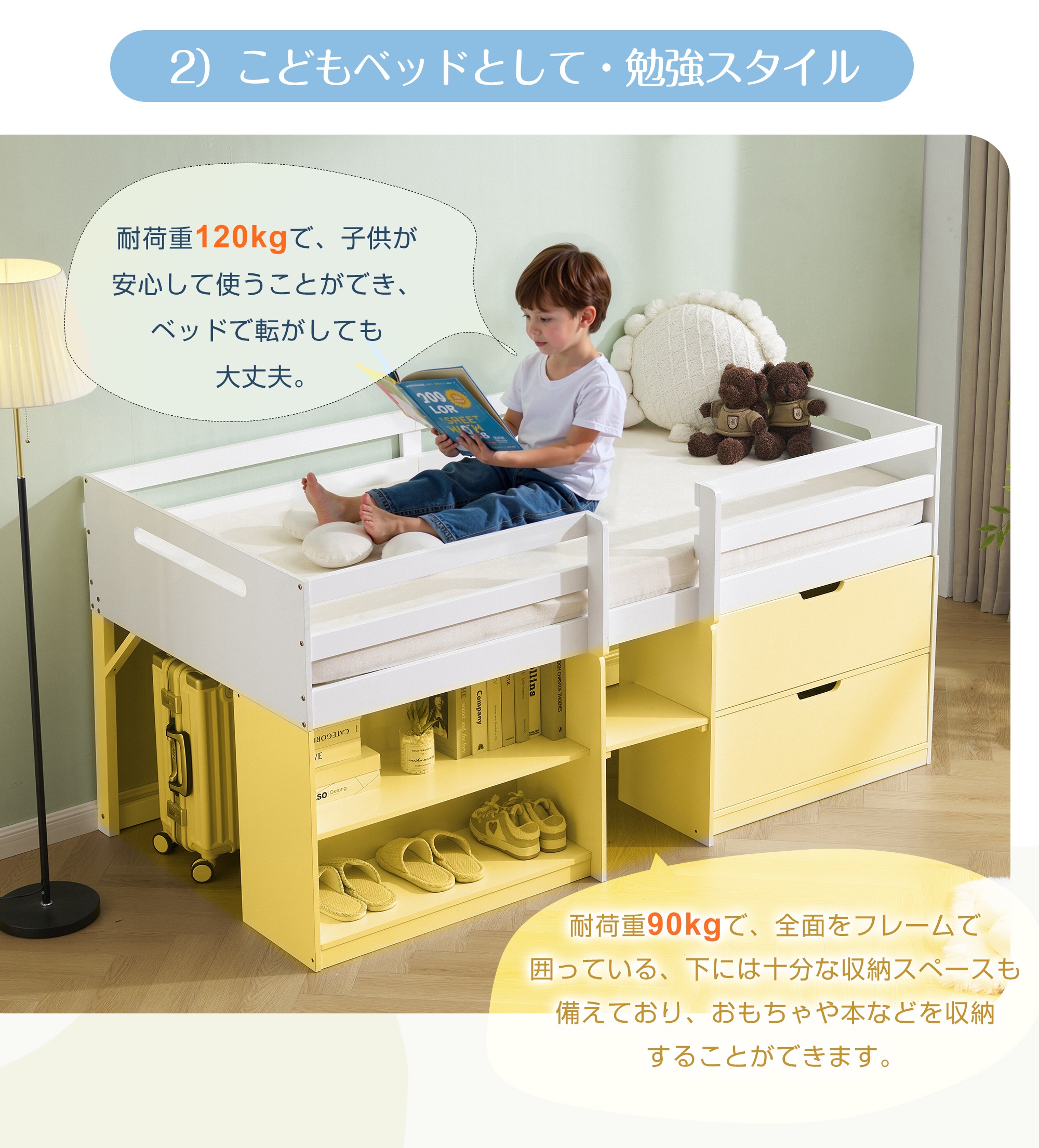 【国内発送】【新作】シシステムベッド シングル ロータイプ ハシゴ すのこ 引き出し システムベッド 本棚 収納 ブックシェルフ 子供ベッド ロフト ベッドロフトシステムベッド セット 木製ベッド 子