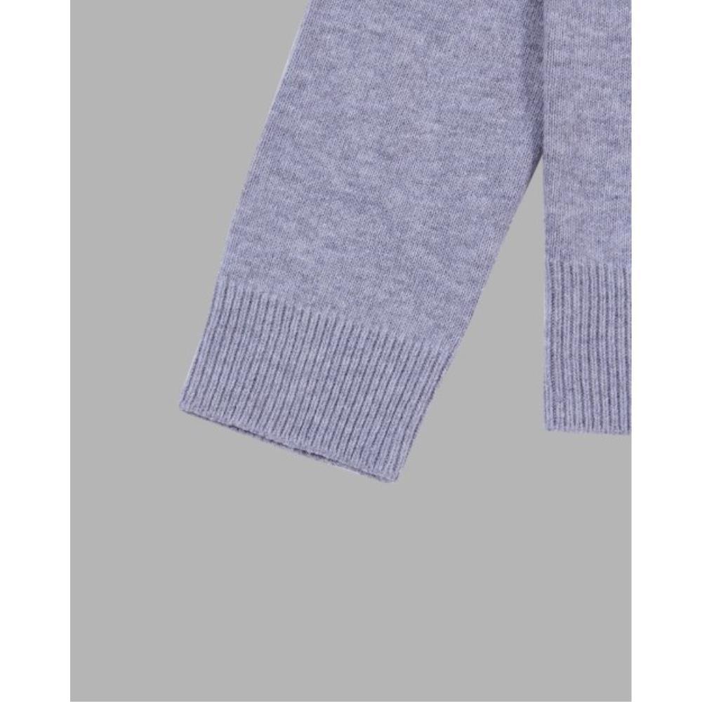 THE MUSEUM VISITOR US HEART PATCH STITCHED KNIT GREY 102 THE MUSEUM VISITOR US HEART PATCH STITCHED KNIT GREY 102