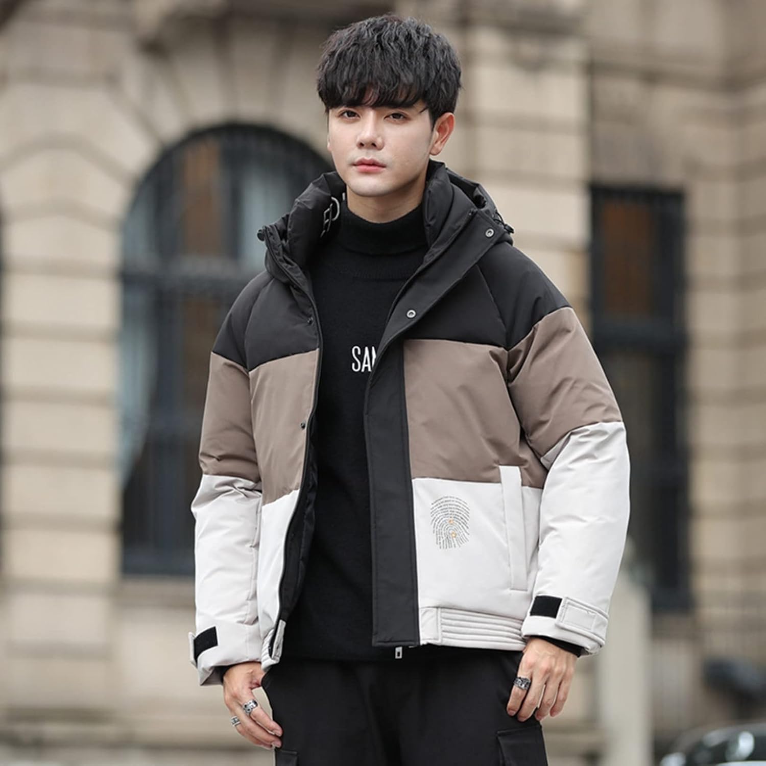 冬用 メンズ ダウンジャケット アウター 厚手 スタンドカラー ゆったり 保温 防寒対策 暖か トップス ショート ダウンコート アウター