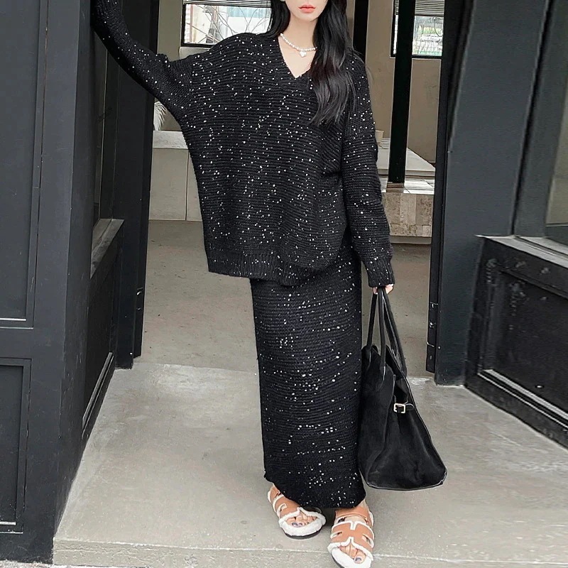 2024新作 おしゃれ カジュアル セットアップ レディース 秋冬 ニットセット セーター ロングスカート 二点セット mdprevattcaulkingandwaterproofing.com