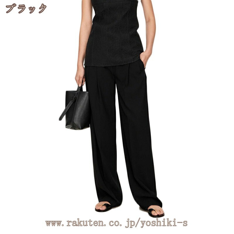 タックパンツ レディース ワイドパンツ 春夏秋 ボトムス ワイド パンツ きれいめ カジュアル ストレートパンツ ロングパンツ タック スラックス ロング スーツパンツ 美シルエット ハイウエスト マ