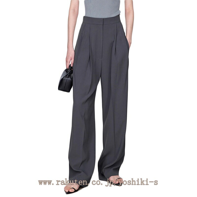 タックパンツ レディース ワイドパンツ 春夏秋 ボトムス ワイド パンツ きれいめ カジュアル ストレートパンツ ロングパンツ タック スラックス ロング スーツパンツ 美シルエット ハイウエスト マ