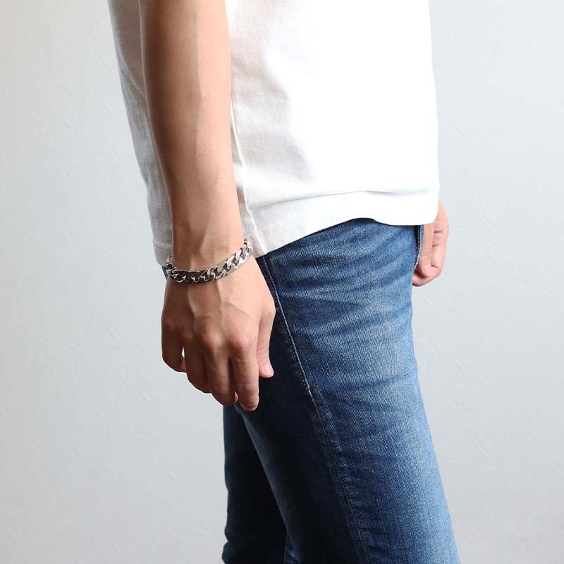 シルバー925 なめらかな喜平チェーンブレスレット 幅12mm [bs294-12mm]