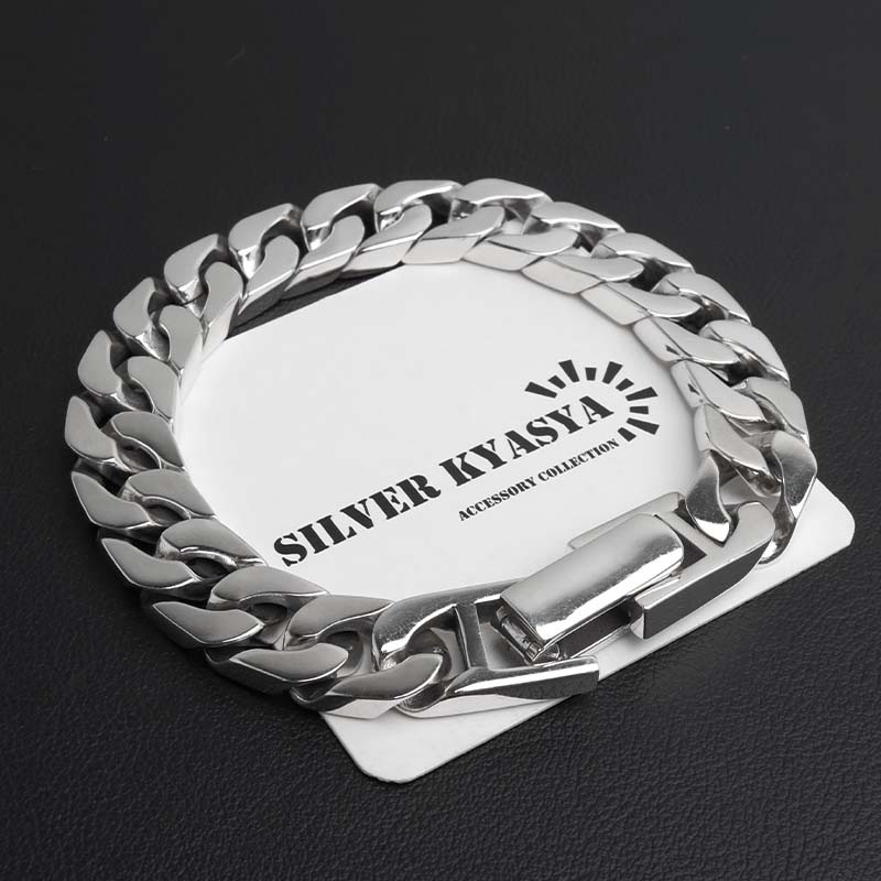 シルバー925 なめらかな喜平チェーンブレスレット 幅12mm [bs294-12mm]