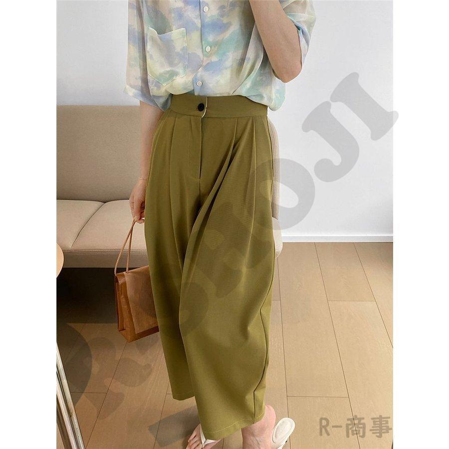 パンツ レディース ワイドパンツ スーツパンツ きれい ボトムス ハイウエスト 夏 春夏 ガウチョパンツ ロングパンツ 美脚 無地 着痩せ 30代 40代 50代