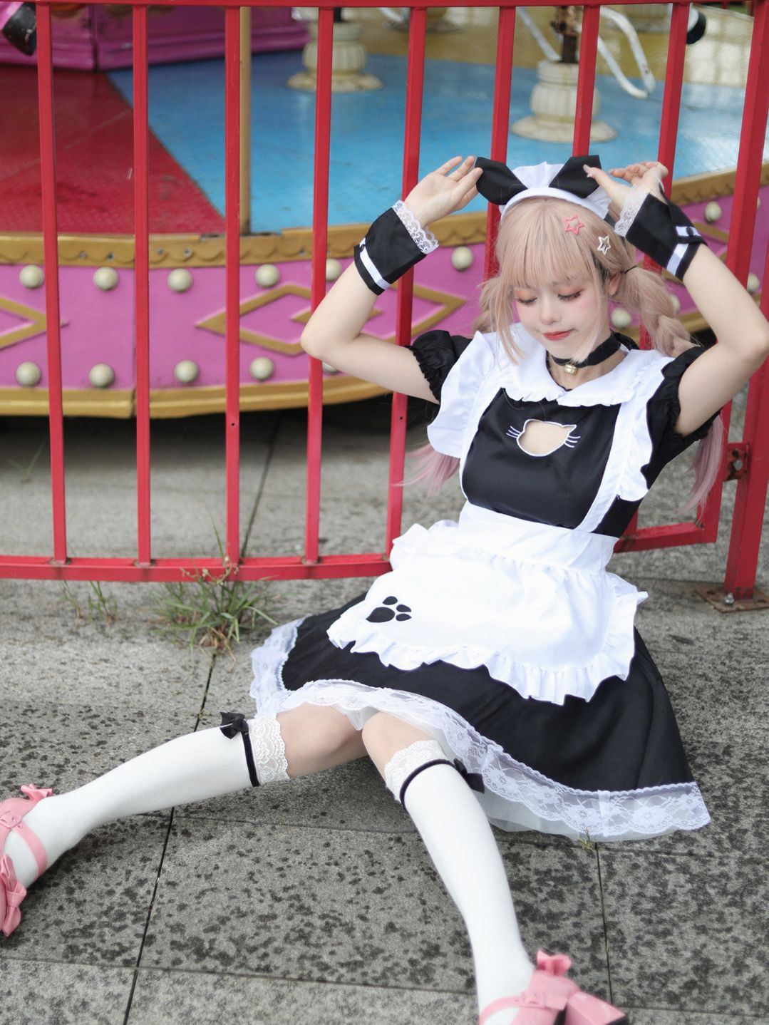 日韓透かし彫りかわいい猫メイド服ロリータアニメ服装2次元セクシーな 日韓透かし彫りかわいい猫メイド服ロリータアニメ服装2次元セクシーな