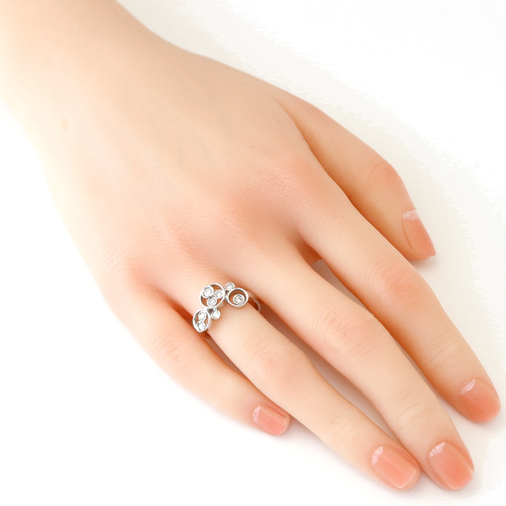 リング 指輪 12号 18金 K18ホワイトゴールド ダイヤモンド 中古 美品 リング 指輪 12号 18金 K18ホワイトゴールド ダイヤモンド 中古 美品